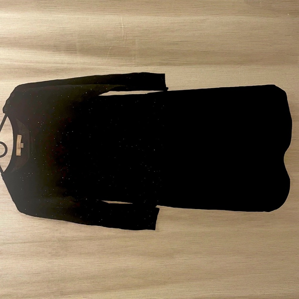 Two tiered black sweater dress